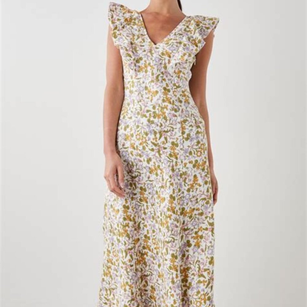 Summer floral linen dress